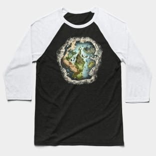 Fantasy Book - Fantasy Map Baseball T-Shirt